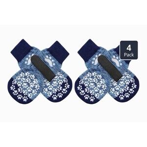 Expawlorer Anti Slip Dog Socks - 4 Pack, Blue,  ** NEW **